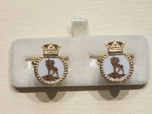 HMS Newfoundland enamelled cufflinks - Click Image to Close